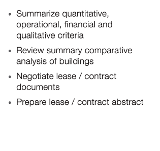 • Summarize quantitative, operational, financial and qualitative criteria • Review summary comparative analysis of bu...