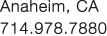 Anaheim, CA 714.978.7880 