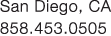 San Diego, CA 858.453.0505 
