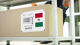 box on shelf with label country of Origin – Mexico