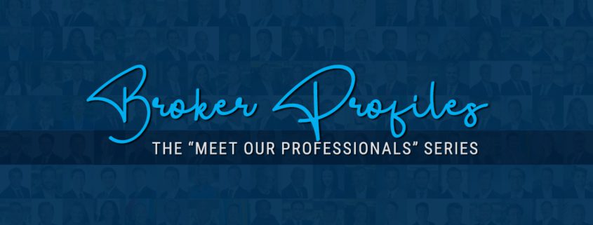 Broker profiles The Meet Our Professionals Series overlay on a grid of Voit's brokerage professionals headshots