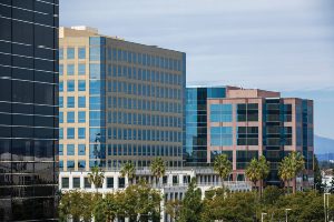 Orange County skyline of office buildings