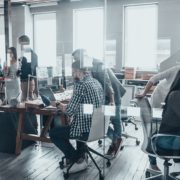 busy creative office space
