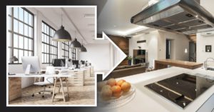 empty office space photo in arrow over newly converted mulftifamily home