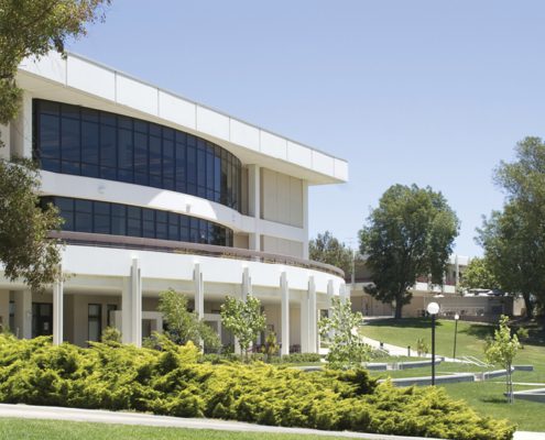 office building in nicely landscaped yard