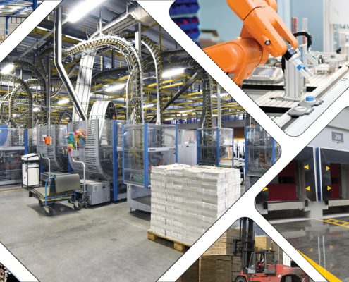 image collage of a variety of industrial tenant operations