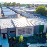 aerial view of an attractive and clean self-storage facility