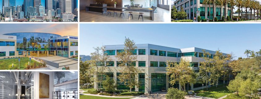 Photo Collage of office buildings and interior office space