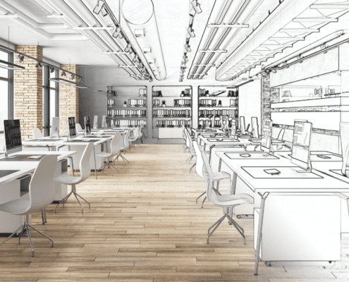 sketch of office space