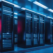 data-center-blog A server room illuminated with blue and red lights, highlighting the data center infrastructure and the critical role of technology in modern data management systems