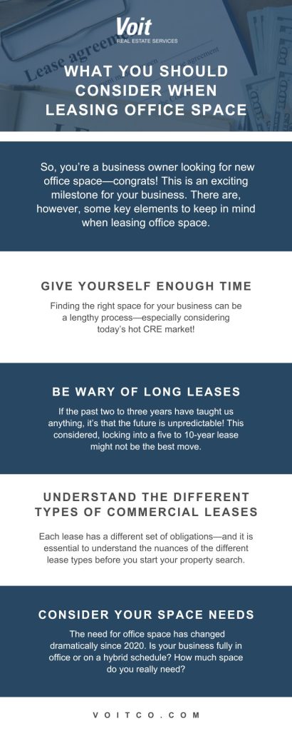 Infographic for "What You Should Consider When Leasing Office Space"