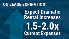 on lease expiration expect dramatic rental increases 1.5-2.0x current expenses