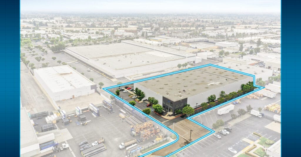 Aerial of 2721 S Harbor outlined with the background faded