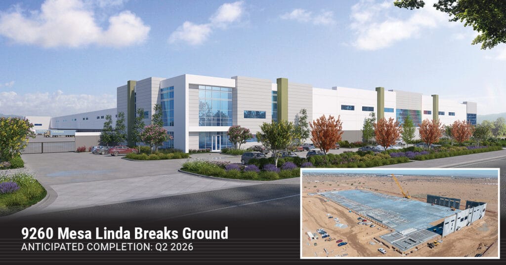 rendering of 9260 Mesa Linda Street in Hesperia with inset photo of walls being titled