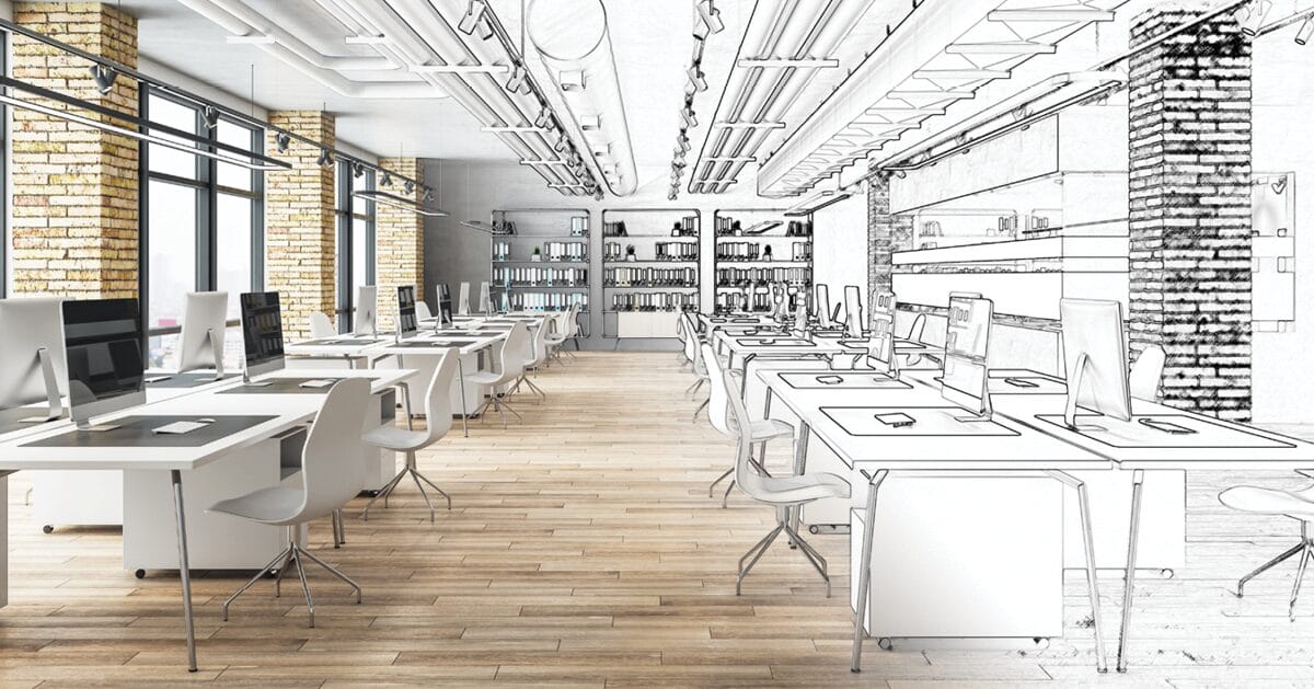 sketch of office space