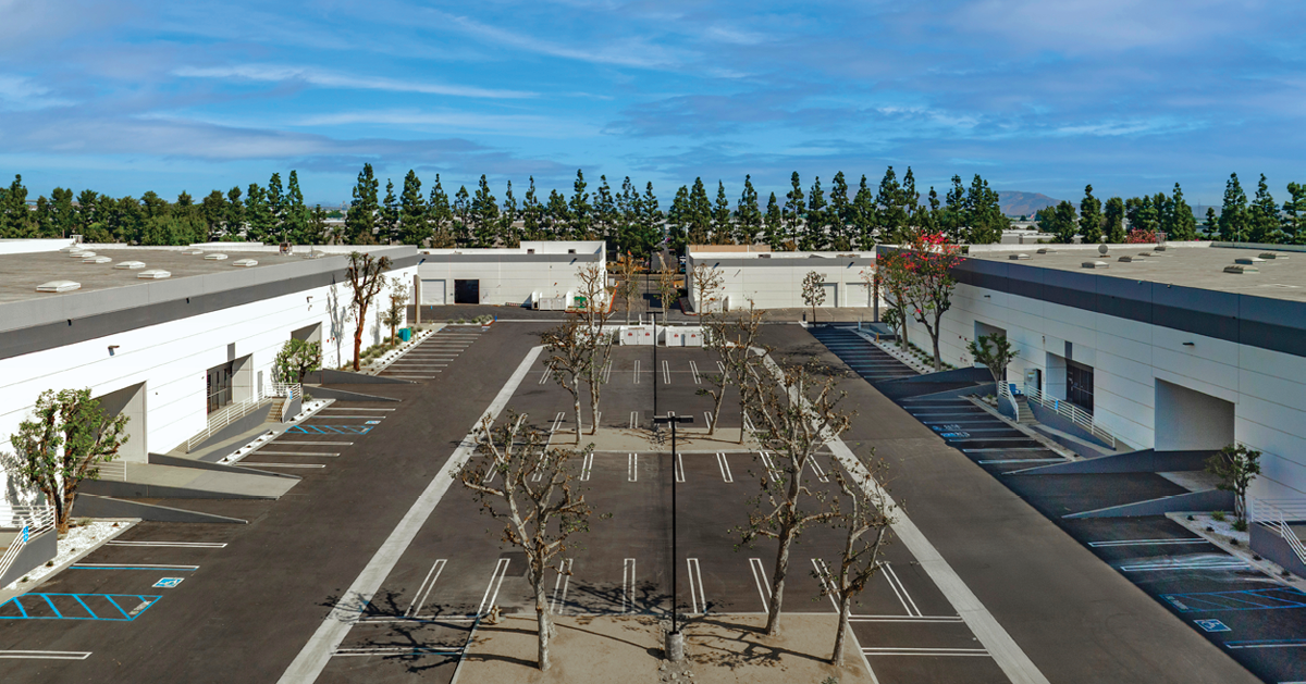 aerial of a small-bay industrial complex